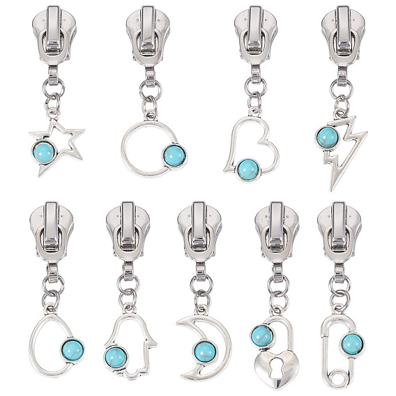 18 шт 9 стили сплав смола замена ползунки молнии, для багажа чемодан рюкзак куртка сумки пальто