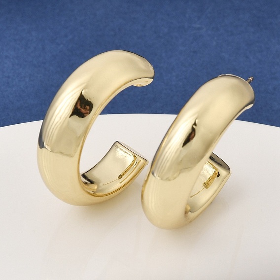 Серьги-гвоздики в форме буквы С из латуни с покрытием стойки, без кадмия и без свинца