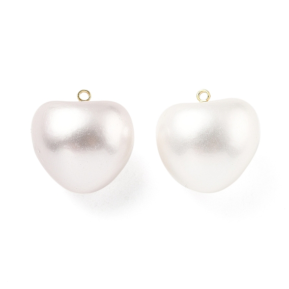 Оболочки жемчужина подвески, подвески-сердечки с латунной фурнитурой, реальный 18 k позолоченный, без свинца и без кадмия, стойки покрытие, долговечный