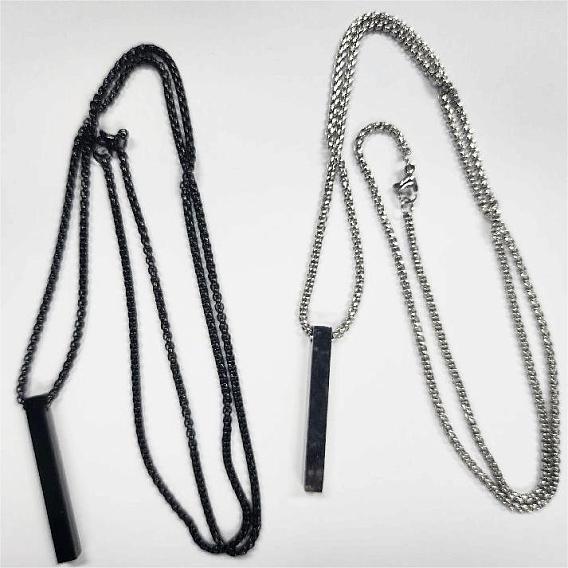 2шт 2 цвет минималистский прямоугольный кулон из нержавеющей стали набор ожерелий, пара ожерелья