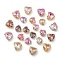Латунные стеклянные стразы пришивные стразы, сердце, разноцветные