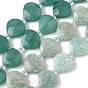 Природных амазонит бисер нитей, слеза, граненые, с бисером