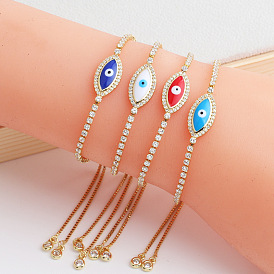 Dazzling Evil Eye Bracelet with Turquoise Blue Gemstones