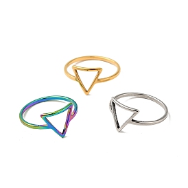 201 Stainless Steel Triangle Finger Ring for Women
