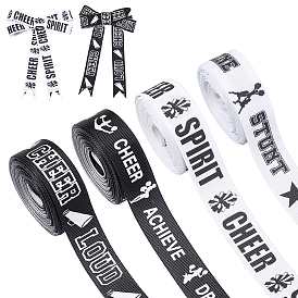 4 рулоны 4 стили полиэфирные ленты, слово, для подарка украшения