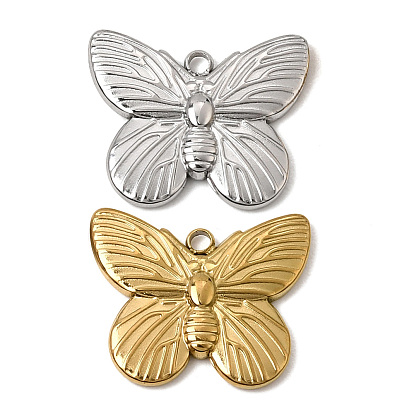 304 Stainless Steel Pendants, Butterfly Charms
