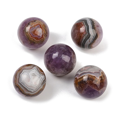 Натуральные аметистовые кружевные бусины-шарики из агата, без отверстия , круглые