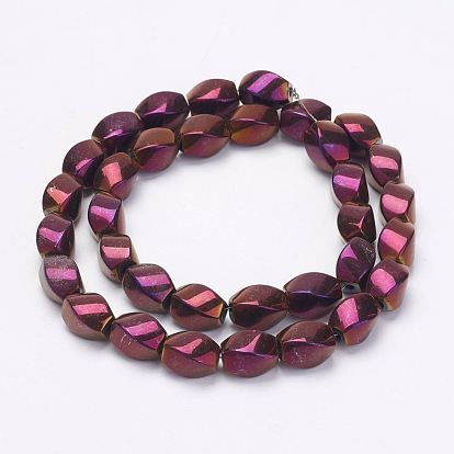 Electroplate Non-Magnetic Synthetic Hematite Strands, Twist, Grade A