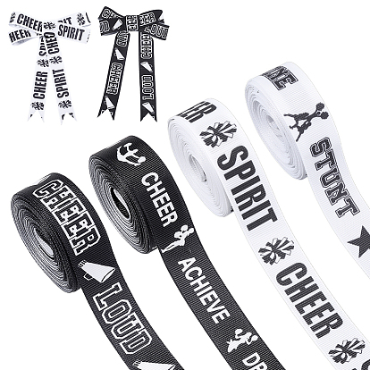 4 рулоны 4 стили полиэфирные ленты, слово, для подарка украшения