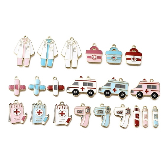 Подвески из сплава с эмалью медицинской тематики, золотые