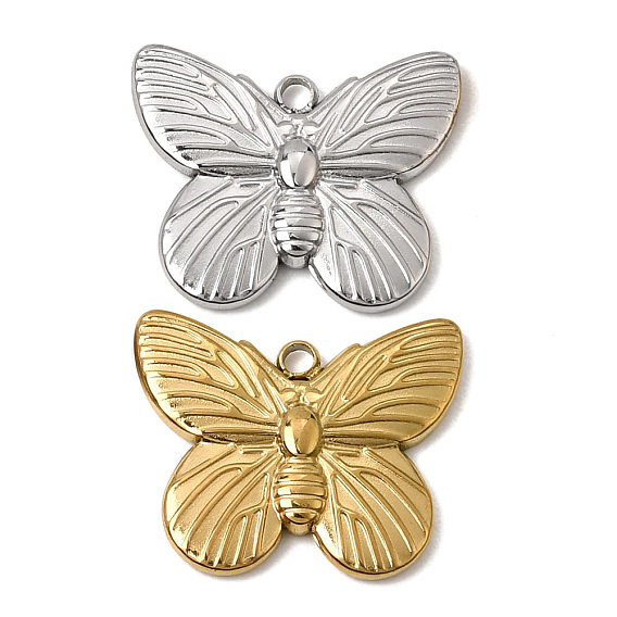 304 Stainless Steel Pendants, Butterfly Charms