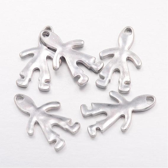 Сплавочные подвески тибетского стиля, без свинца и без кадмия, подвески человеческого силуэта, 40x25x3 мм, отверстие : 4 мм