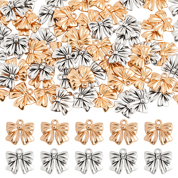60 шт 2 цвета подвески из сплава в тибетском стиле, бантом прелести