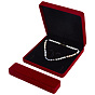 1Pc Rectangle Velvet Jewelry Necklace Boxes and 1Pc Square Jewelry Set Packing Boxes