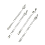 SHEGRACE Brass Curb Chain Extender, End Chains with Lobster Claw Clasps and Trapezoid Label, Cadmium Free & Nickel Free & Lead Free, Long-Lasting Plated