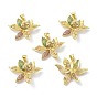 Brass Cubic Zirconia Pendants, Long-Lasting Plated, Lead Free & Cadmium Free, Real 18K Gold Plated, Flower