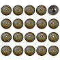 20Pcs Alloy Shank Buttons, Flat Round, 1-Hole