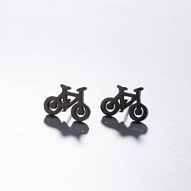 Minimalist and Stylish Stainless Steel Bike Stud Earrings for Women