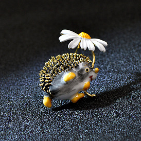 Little Daisy Hedgehog Alloy Brooch Pin for Backpack Clothes