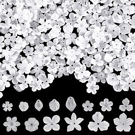 280шт 14 стили прозрачные акриловые колпачки для бусин, цветок, матовые