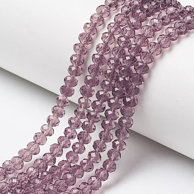 Glass Beads Strands, Faceted, Rondelle
