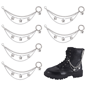 6 шт. бабочка 304 цепи из нержавеющей стали для ремней безопасности, с 201 подвесками из нержавеющей стали