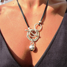 Ожерелья из сплава и пластика ccb в богемном стиле с подвесками, ожерелья из черного вощеного шнура