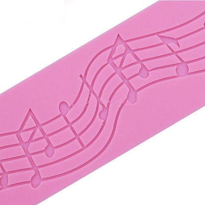 Embossing Lace Silicone Fondant Moulds, Rectangle with Note Pattern, Lace Mat For DIY Cake Bakeware