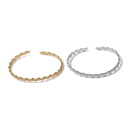 304 женские браслеты-манжеты из нержавеющей стали, плоско-круглые