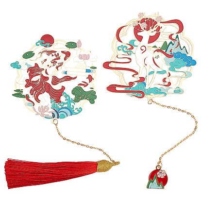 2 шт 2 стиль латунные закладки, с нахождением кисточек