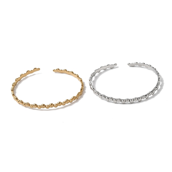 304 женские браслеты-манжеты из нержавеющей стали, плоско-круглые