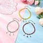 304 Stainless Steel Link Chain Anklets, with Natural Malaysia Jade & Carnelian for Women