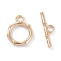 Rack Plating Brass Toggle Clasps, Long-Lasting Plated, Bamboo Stick & Bar