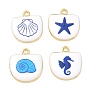Printed Brass Pendants, Arch Charms, Rack Plating, Long-Lasting Plated, Lead Free & Cadmium Free, Real 18K Gold Plated