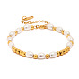 18K Gold Bracelet Glass Pearl Bead Bracelet Fashion Versatile Titanium Steel Bracelet Jewelry