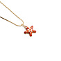 Geometric Copper Oil Droplet Necklace with K Gold Starfish Pendant - Women's Fashion Accessory