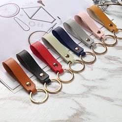 PU Leather Keychain with Iron Belt Loop Clip for Keys