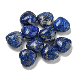 Natural Lapis Lazuli Beads, Half Drilled, Heart