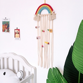 Cotton Rainbow Hanging Hair Clip Holders, Hair Accessories Storage Displays