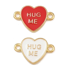 Подвески-соединители в форме сердца из латуни с эмалью, без свинца и без кадмия, долговечный, реальный 18 k позолоченный, стойки покрытие