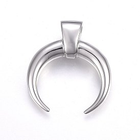 Устойчивые к потускнению 304 подвески из нержавеющей стали, двойной рог / полумесяц