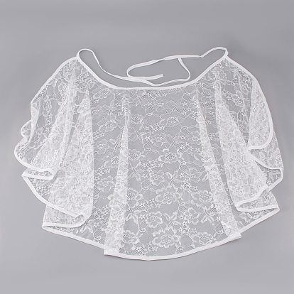Detachable Polyester Bridal Lace Shawls, Bolero Shrug Shawl, Wedding Floral Lace Cape