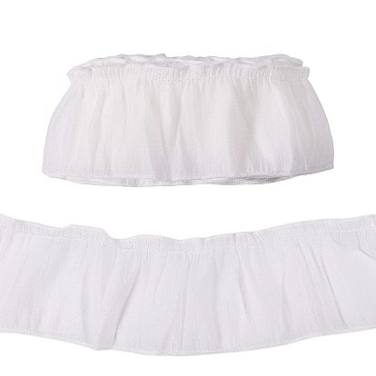 10M Polyester Ribbons, Ruffled Lace Ribbon, for Clothes Accessories