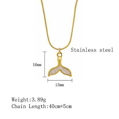 Fishtail Stainless Steel Pendant Necklaces for Women