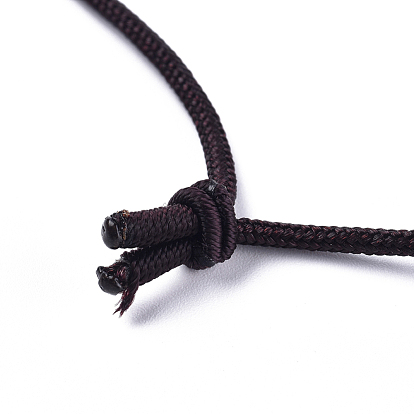 Gemstone Pendant Necklaces, with Nylon Cord, Flat Round
