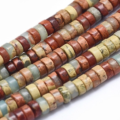 Natural Aqua Terra Jasper Beads Strands, Heishi Beads, Flat Round/Disc