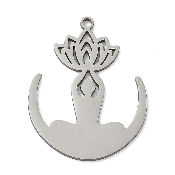 201 подвески из нержавеющей стали, лазерная резка, талисман лотоса и будды