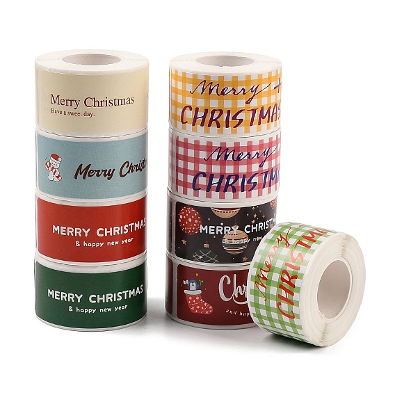 120 наклейки на рождественскую тематику, самоклеящиеся бумажные наклейки, для партии, декоративные подарки, С Рождеством