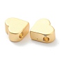 Brass Beads, Long-Lasting Plated, Matte Style, Heart