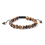 Adjustable Nylon Cord Braided Bead Bracelets, with Gemstone Beads